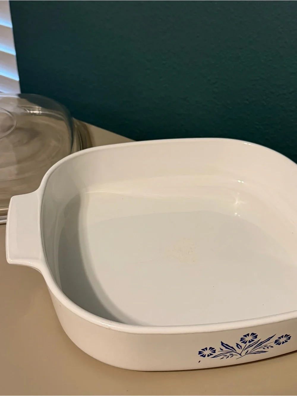 Vintage 60's Corning Ware P-9-B Blue Cornflower 9 Inch Square Casserole Dish LID